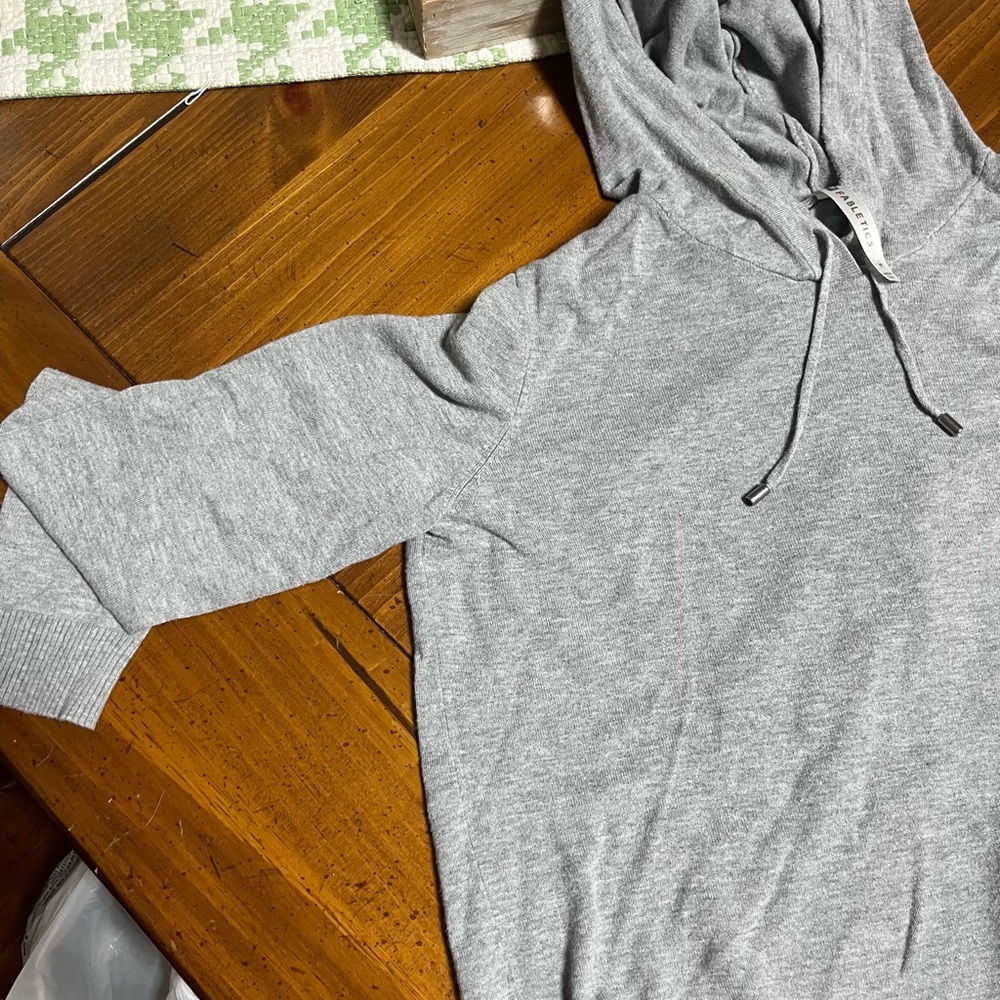 Fabletics Gray Hooded Jacket Pullover - image 2